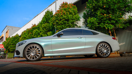 Wrapping Mobil Mercy dengan Maxdecal Delution Grey Green