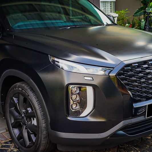 Transformasi Hyundai Palisade dengan Wrapping Stiker Menggunakan Bahan Fanchi Premium Warna Satin Black Gold