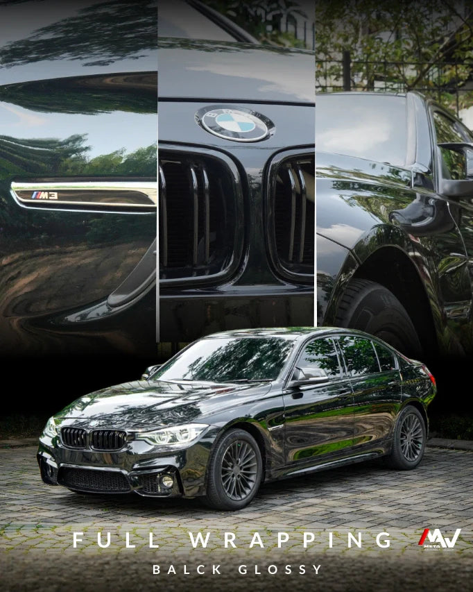 BMW F30: Sedan Sporty yang Semakin Menawan dengan Full Wrapping Black Glossy