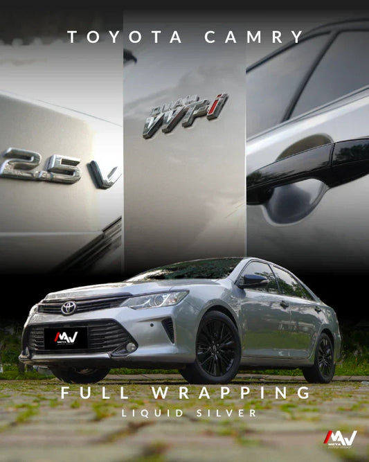 Toyota Camry Langsung Naik Kelas Setelah Full Wrapping Liquid Silver – Tampil Lebih Mewah & Modern