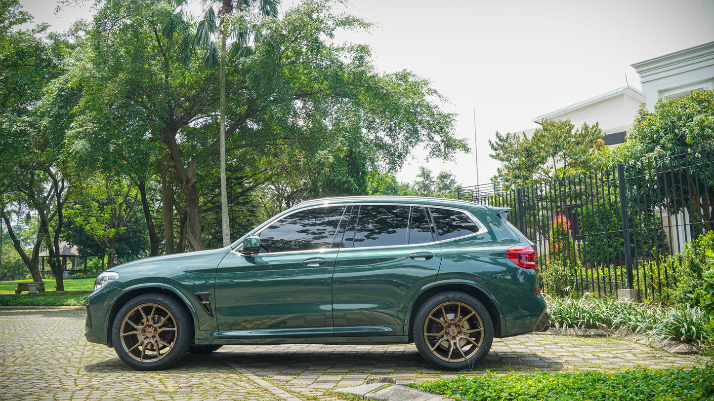 Wrapping Stiker BMW X3 PET Porsche Oak Green Metallic