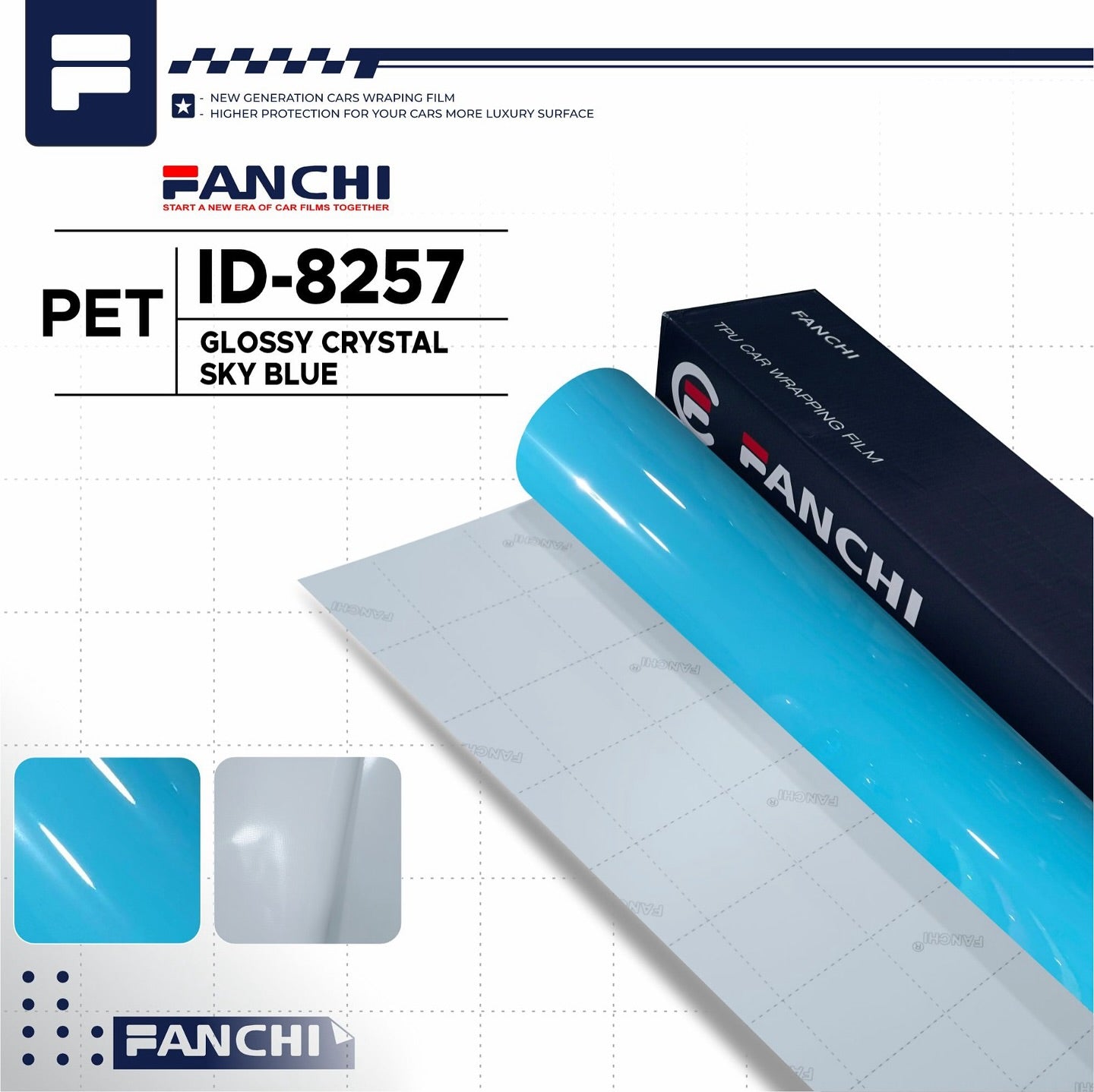 Glossy Crystal Sky Blue ID-8257