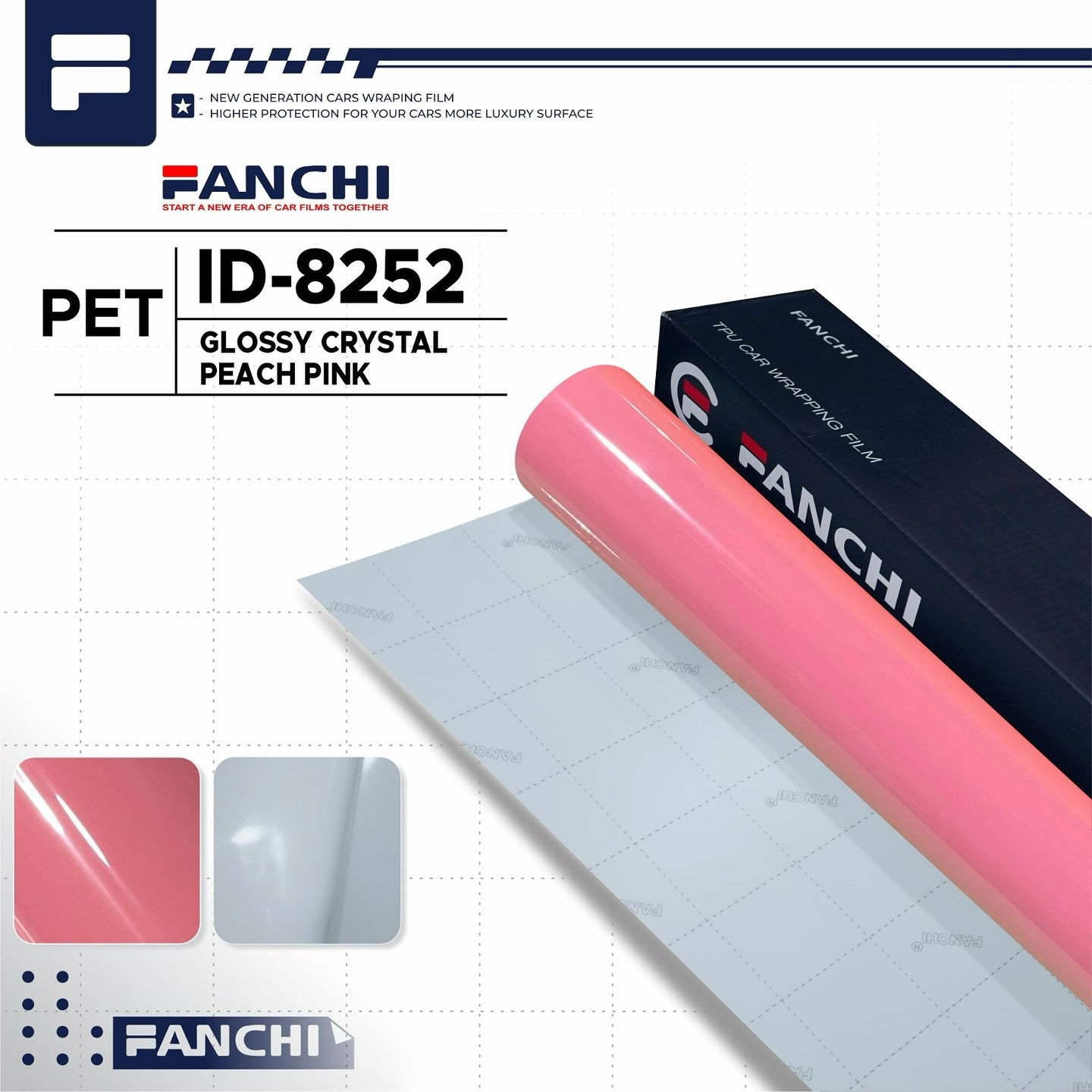 Glossy Crystal Peach Pink ID-8252