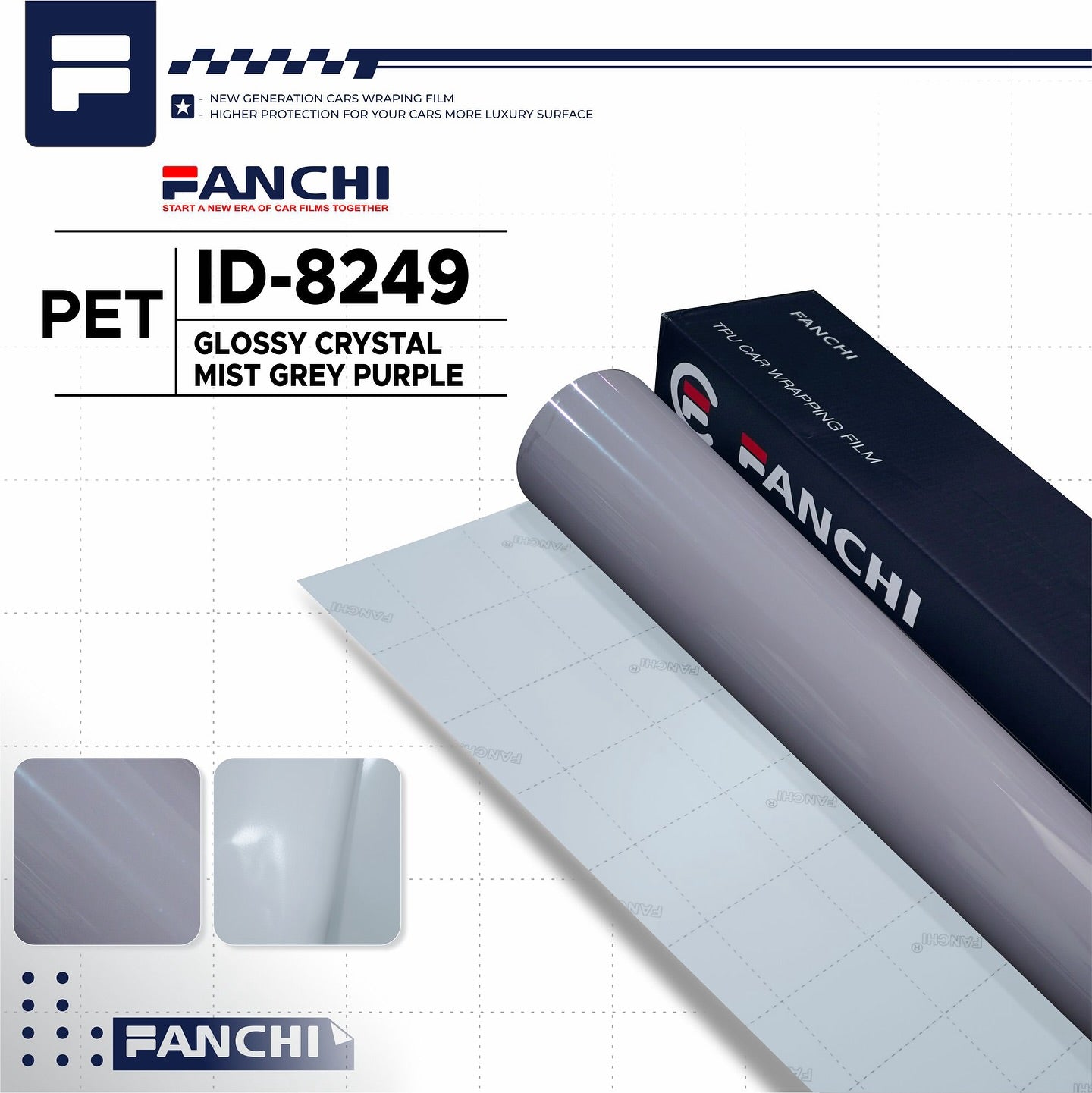 Glossy Crystal Mist Grey Purple ID-8249