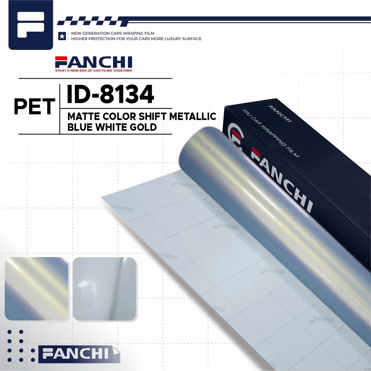 Matte Color Shift Metalic Blue White Gold ID-8134