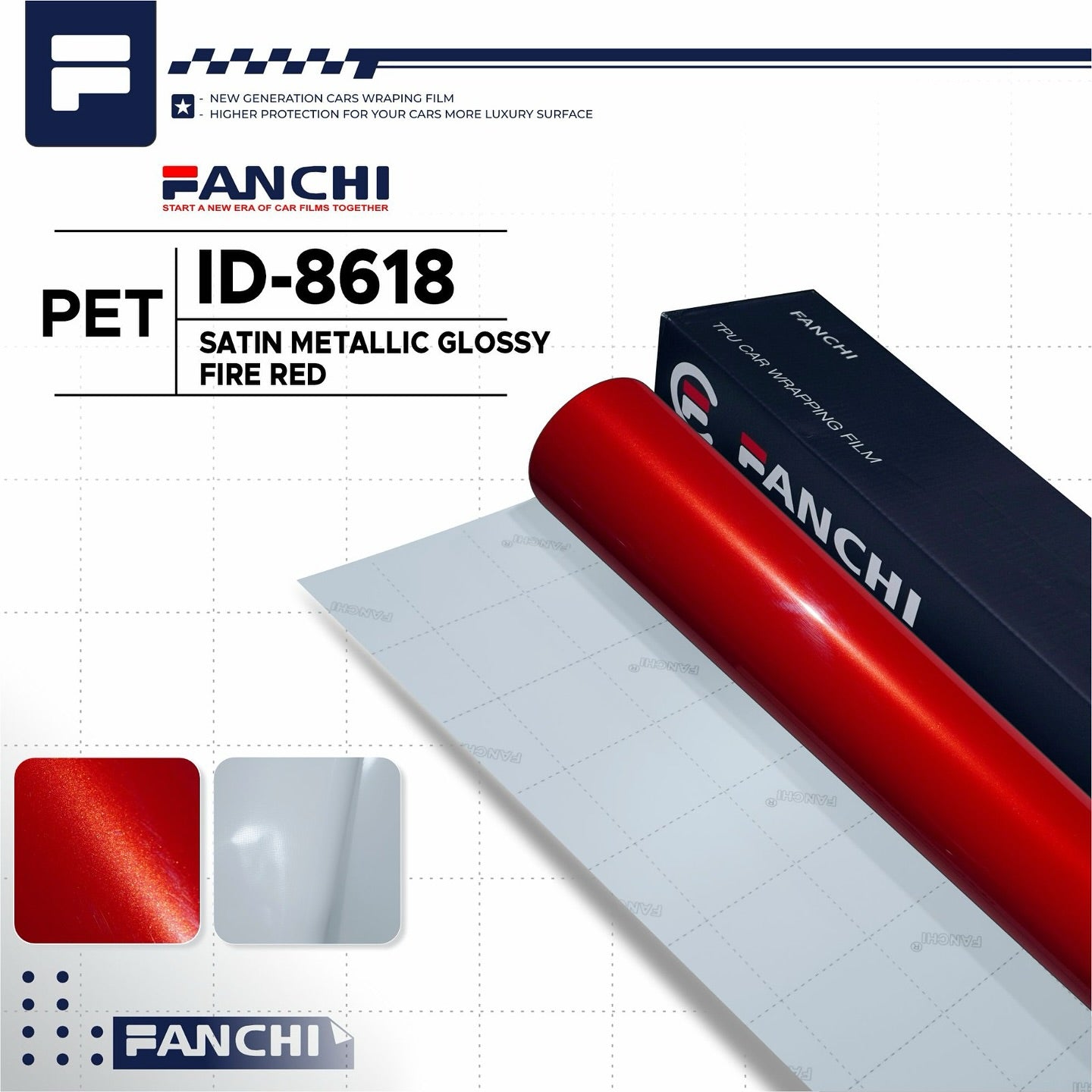 Satin Metalic Glossy Fire Red ID-8618