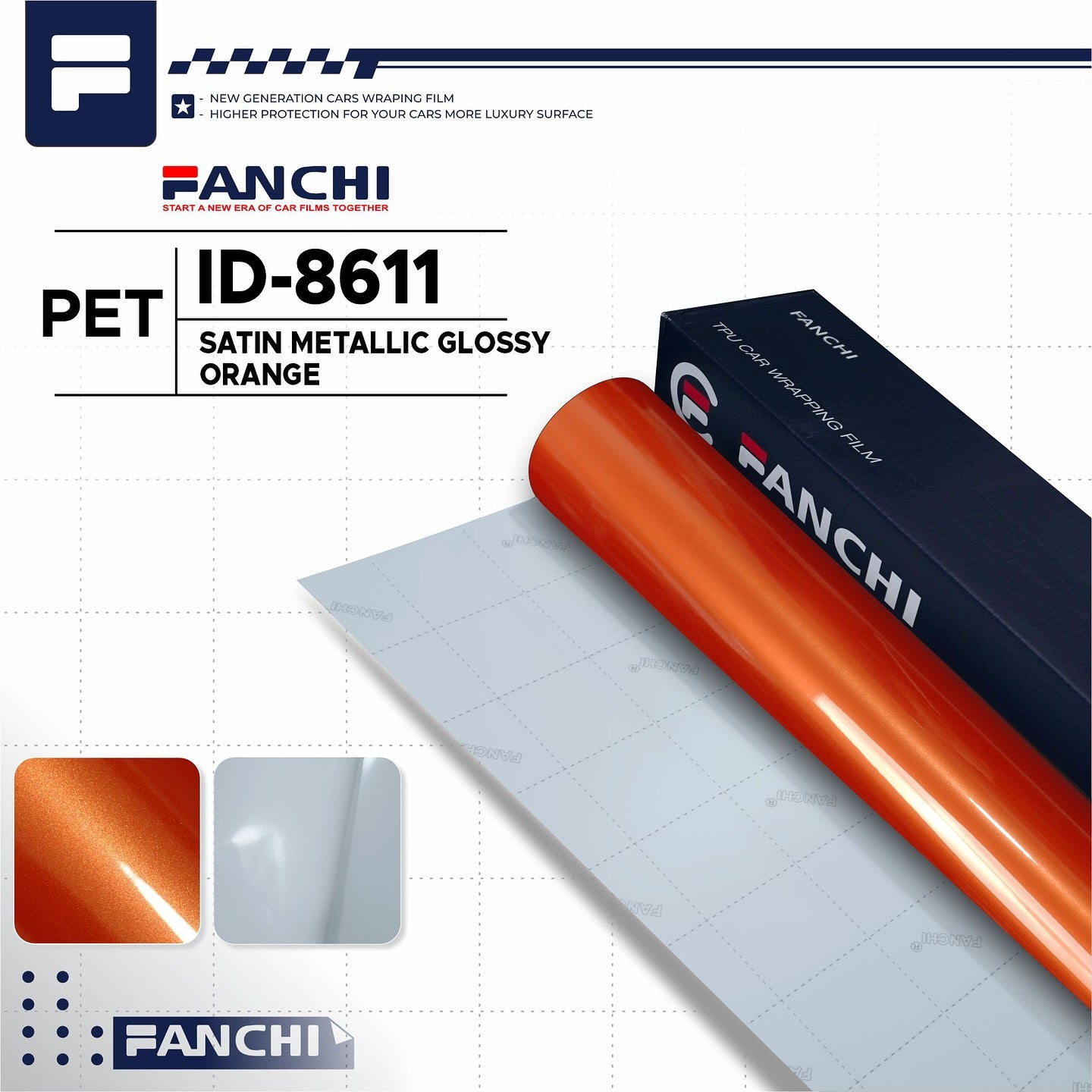 Satin Metalic Glossy Orange ID-8611