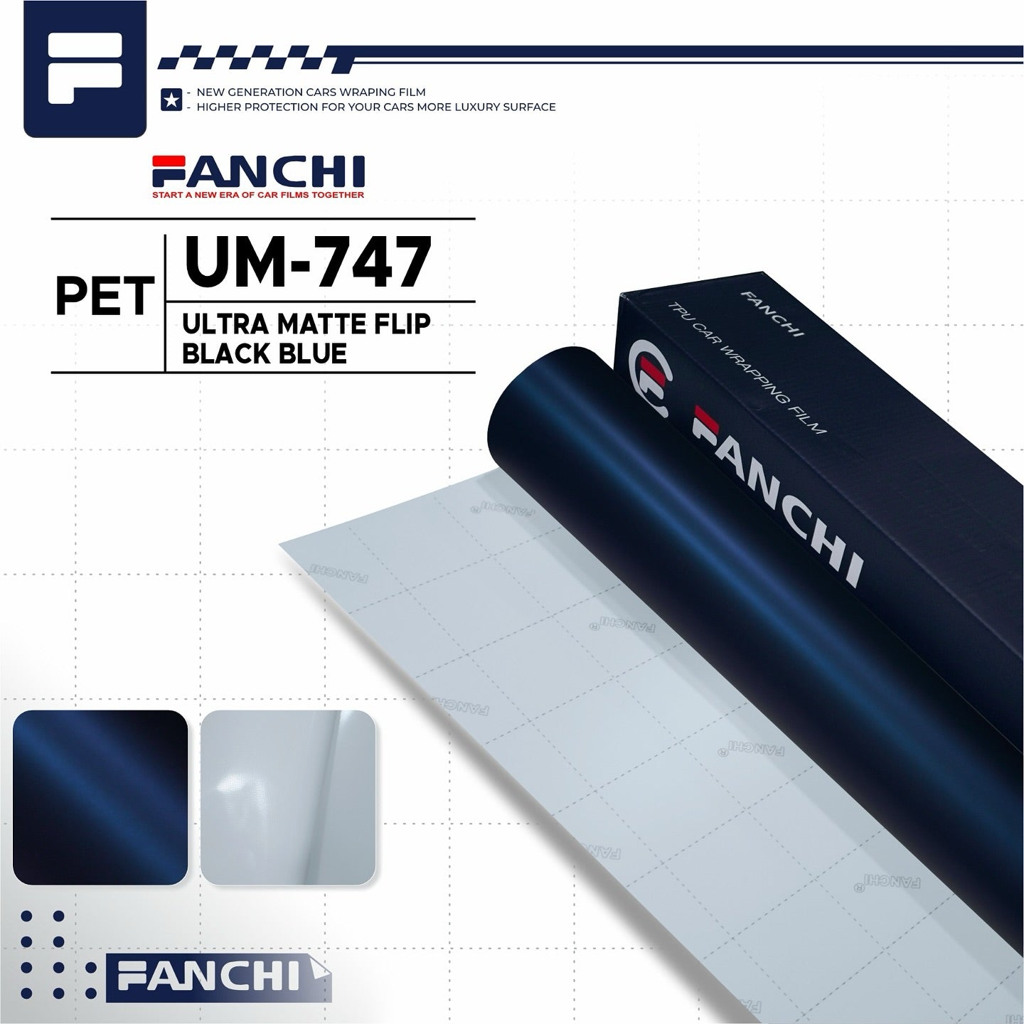 Ultra Matte Flip Black Blue UM - 747