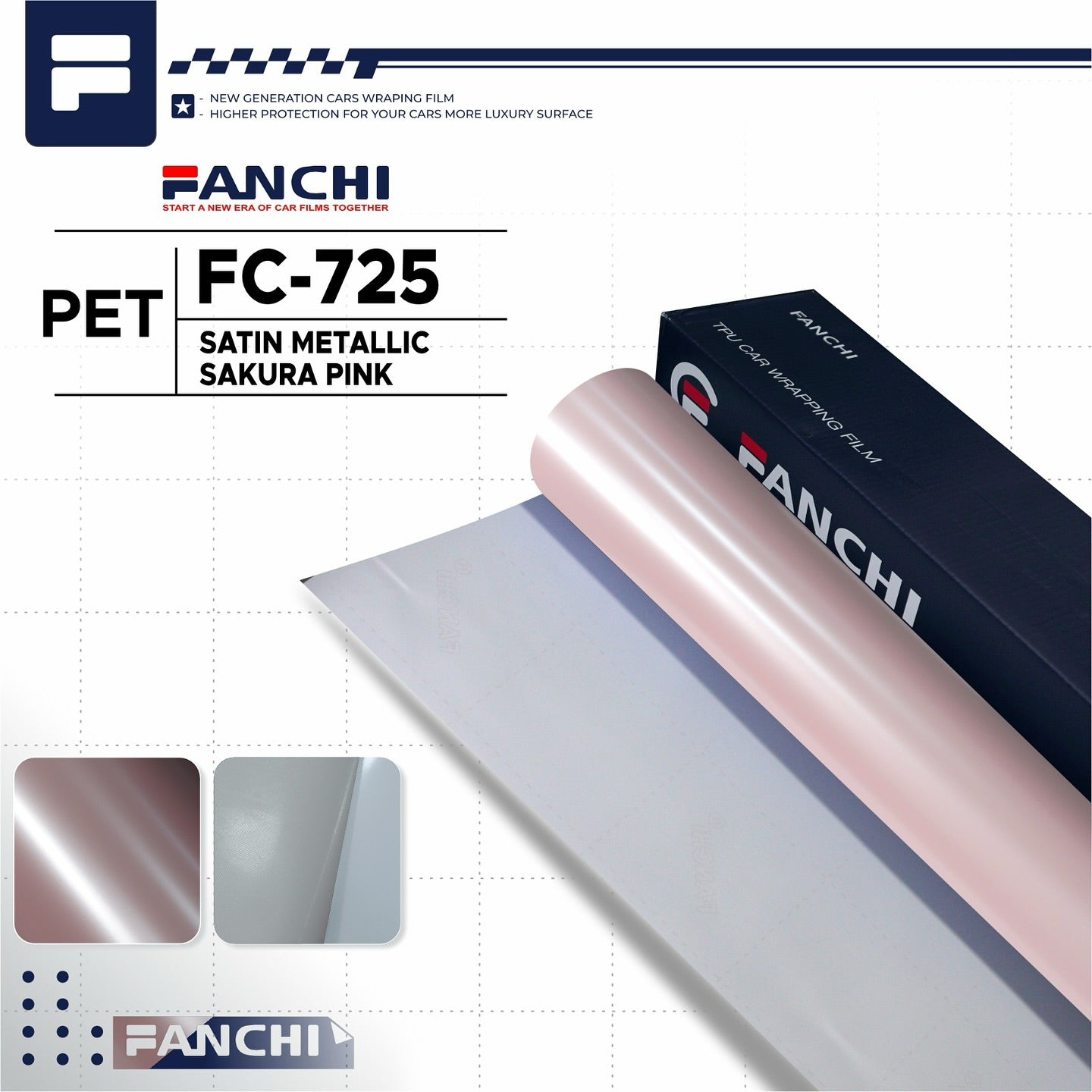 Satin Metalic Sakura Pink FC - 725